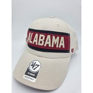 '47 MVP Brand ALABAMA Crimson‎ Tide Cream Embroidered Strapback Hat - NEW